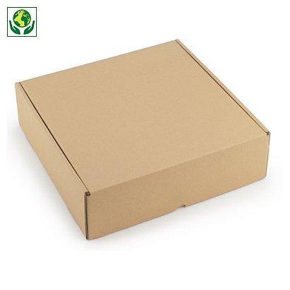 Boîte carton avec fermeture latérale intérieur blanc 40 x 40 x 12 cm - 1