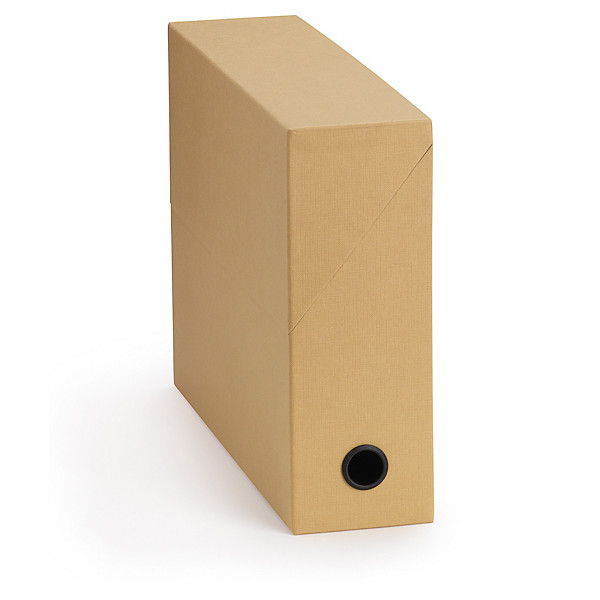 Boîte de classement carton toilé havane 9 cm - 1