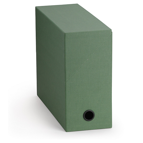 Boîte de classement carton toilé vert 12 cm - 1