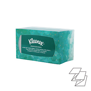 Boîte distributrice de 70 essuie-mains enchevêtrés Kleenex Ultra soft Boîte distributrice de 70 essuie-mains enchevêtrés Kleenex Ultra soft