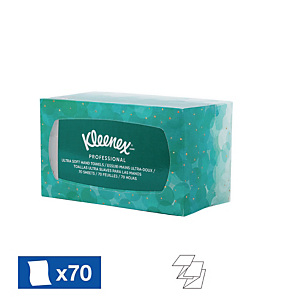 Boîte distributrice de 70 essuie-mains pliés enchevêtrés Kleenex Boîte distributrice de 70 essuie-mains pliés enchevêtrés Kleenex