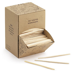 Boîte distributrice de touillettes en bois