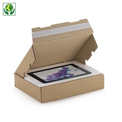 Boîte carton blanche avec calage mousse recyclé RAJA