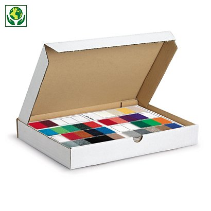 Boîte extra-plate d’expédition carton blanche 22,5x15x2,5 cm - 1