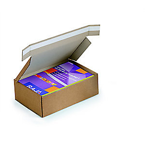 Boîte avec fermeture adhésive en carton simple cannelure brun - L.int. 25 x l.20 x H.15 cm - Lot de 20