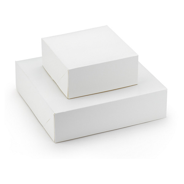 Boîte pâtissière blanche 20x20x5 cm - 1
