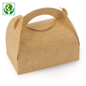 Boîte pâtissière kraft à poignée Boîte pâtissière kraft à poignée