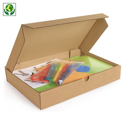 Boîte postale Flach-Pack extra-plate en carton brune RAJA, 300 x 240 x 50 mm - 1