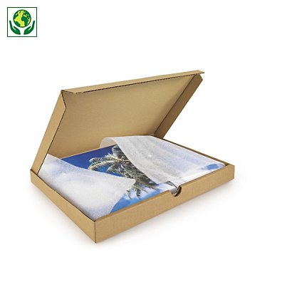 Boîte postale Flach-Pack extra-plate en carton brune RAJA, 305 x 220 x 25 mm - 1