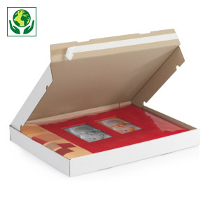Boîte postale plate carton blanche avec fermeture adhésive RAJA Boîte postale plate carton blanche avec fermeture adhésive RAJA