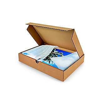 Boîte postale plate en carton simple cannelure brun - Format A3 L.int. 43 x l.31 x H.5 cm - Lot de 50