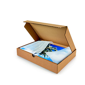Boîte postale plate en carton simple cannelure brun - Format A3 L.int. 43 x l.31 x H.5 cm