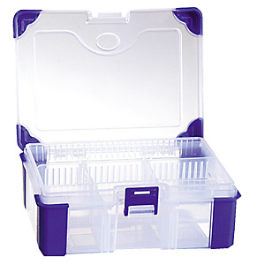 Boîte de rangement en plastique Viso, 5 compartiments fixes Boîte de rangement en plastique Viso, 5 compartiments fixes
