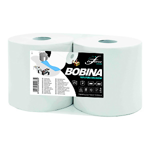 Bobina in pura cellulosa doppio velo, 800 strappi, Bianco Bobina in pura cellulosa doppio velo, 800 strappi, Bianco