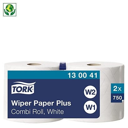 Bobine d’essuyage blanche TORK Plus blanc 750 formats - 1