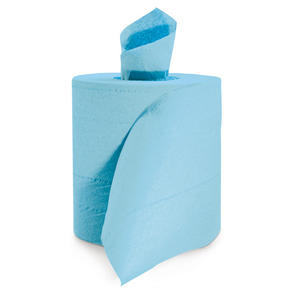 Bobine d'essuyage à dévidage central maxi bleue