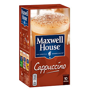 Boisson soluble Maxwell House Cappuccino, boîte de 10 sticks
