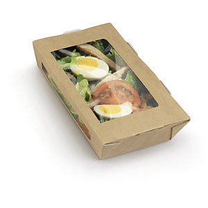 Boîte alimentaire carton avec fenêtre en PLA DUNI 900 cc