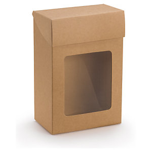 Boîte cadeau vitrine brun 19 x 12,6 x 7,5 cm