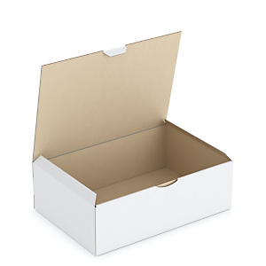 Boîte carton blanche d'expédition RAJAPOST 31x21,5x10 cm