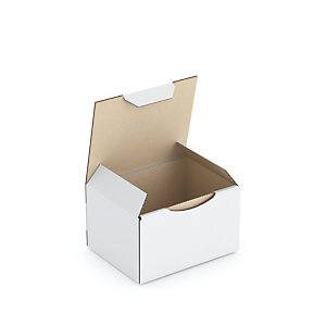 Boîte carton blanche d'expédition RAJAPOST 6x4,3x3,5 cm