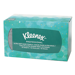 Boîte distributrice de 70 essuie-mains enchevêtrés Kleenex Ultra soft Boîte distributrice de 70 essuie-mains enchevêtrés Kleenex Ultra soft