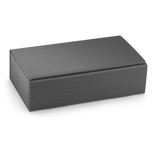Boite micro-cannelure noire pour 2 bouteilles 20 x 10 x 37 cm - 1