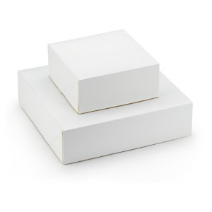 Boîte pâtissi?re carton blanche 18x18x5 cm