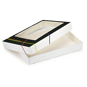 Boîte traiteur grand format avec fenêtre Prestige 62x42x8 cm