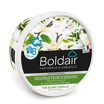 Boldair Destructeur d'odeurs en gel - parfum thé blanc Vanille- pot 300 g