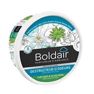 Boldair Destructeur d'odeurs gel, parfum Thé vert et Aloé Vera - pot 300 g