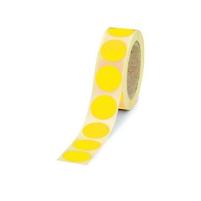 Bollini adesivi removibili in rotolo, Diametro 20 mm, Giallo (confezione  500 pezzi) - Etichette Colorate