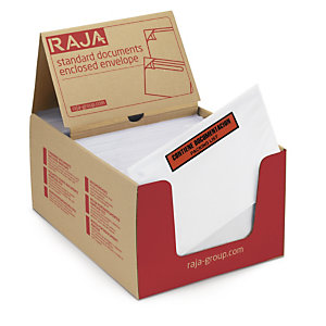Bolsa adhesiva portadocumentos con mensaje impreso RAJA®