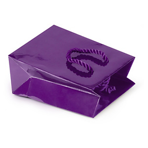 Bolsa charol con asas de cordón 40 x 32 cm violeta
