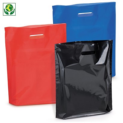 Bolsa color con asas troqueladas plástico 70% reciclado - 1