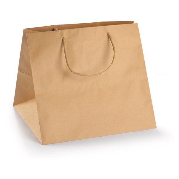 Bolsa kraft base ancha take away asas rizadas - 3