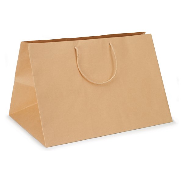 Bolsa kraft base ancha take away asas rizadas - 2