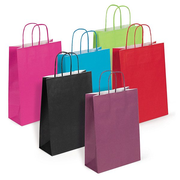 Bolsa kraft color con asas rizadas RAJA® - 1