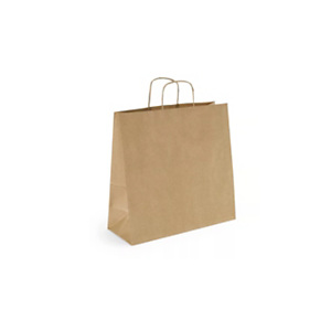 Bolsa kraft marrón con asas 41 X 36 cm (alto x ancho), paquete 250 unid Bolsa kraft marrón con asas 41 X 36 cm (alto x ancho), paquete 250 unid