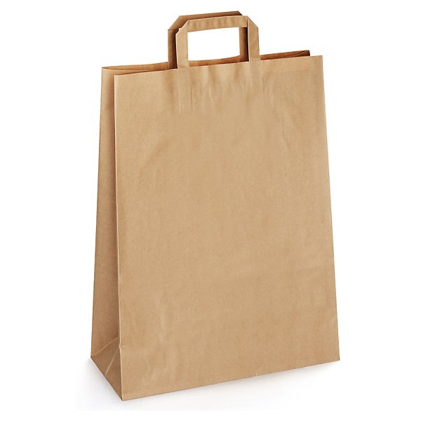 Bolsa de kraft marrón o blanca con asas planas RAJA® - 2