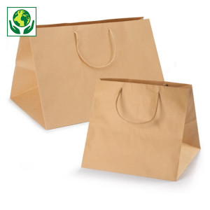 Bolsa kraft Maxi con asas rizadas Bolsa kraft Maxi con asas rizadas