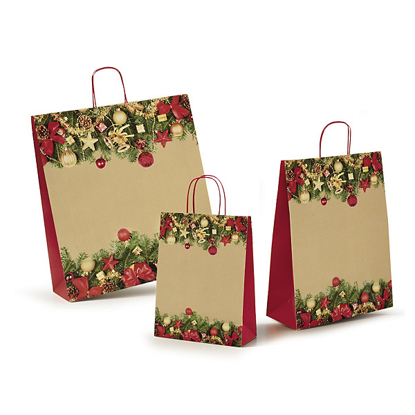 Bolsa kraft Navidad asas rizadas - 1