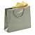 Bolsa de papel charol gris con asas de cordón 30x25x10cm - 1
