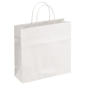 Bolsa de papel con asas 24 x 18 cm blanca
