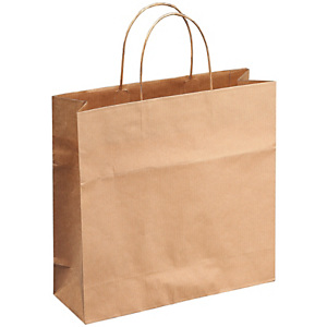 Bolsa de papel con asas 41 x 36 cm marrón Bolsa de papel con asas 41 x 36 cm marrón