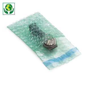 Bolsa de plástico de burbujas 100% reciclado Ø 10 mm con cierre adhesivo RAJA® Bolsa de plástico de burbujas 100% reciclado Ø 10 mm con cierre adhesivo RAJA®