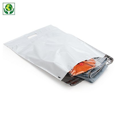 Bolsa de plástico con cierre adhesivo y asas - 1