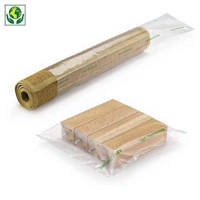 Bolsa tubo de plástico transparente 100 micras 100% reciclada ancho 180 mm - 1