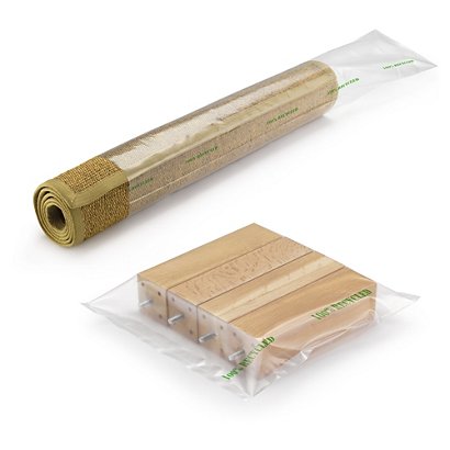 Bolsa tubo de plástico transparente 100 micras 50% reciclada ancho 120 mm - 1