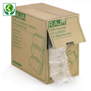 Bolsas de aire ecológicas en caja distribuidora